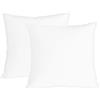 Poligino Federe Cuscini Letto Matrimoniale 65x65cm 2 PCS, Federe per Cuscini con Invisibile Cerniera in Premium Microfibra, Copri Cuscino Letto Anallergico e Traspirante, Bianco