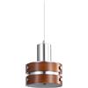LFsem Lampada a Sospensione Moderno in Cromo con Finitura Legno, Design Vintage Mid-Century Mini E27 Lampadario a Soffitto per Camera da Letto, Salone e Caffetteria (1 Pack)