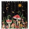 Arquiel Tenda Doccia, Funghi Boho Lavabile 182x182 cm Poliestere Impermeabile Tenda Vasca Da Bagno Decoration Con Occhielli E 12 Ganci