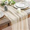 Artoid Mode Runner da tavola in tulle beige con perline, 70 x 300 cm, decorazione da cucina, per interni, vacanze, matrimoni, compleanni, feste