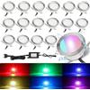 SHIANDAR Set di 17 Faretti da Incasso per Patio RGB Illuminazione da Patio Faretti da Incasso a Pavimento LED Ø42mm IP67 Impermeabili per Uso Esterno Mini Faretti da Incasso 12V che Cambiano Colore