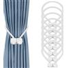 Oenothera 8 Pezzi Ferma Tende con Calamita, Calamite per Tende, Clip Tende per Decorazione Casa, Ufficio, Hotel (Bianco, Poligono)