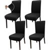 Granbest Set di 4 coprisedia per cibo in microfibra super estensibile, per sala da pranzo, cucina, ristorante e hotel (set da 4, nero)