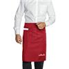 Viedouce 2 Packs Grembiuli,Vita Corta Grembiule da Cucina Impermeabile con 2 Tasche per Server Ristorante Chef Cameriera Cameriere Mixologo Fiorista Mezza,Grembiule per Uomo Donna (Rosso)