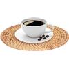 Kuuleyn Tovaglietta Rotonda Intrecciata, Tovaglietta Isolante Caldo in Treccia di Rattan Naturale, Tovagliette da Tavolo da Cucina Sottopentola Resistenti al Calore Per Vasi Grandi Piatti Caldi Pentola(18cm)