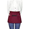 Viedouce Grembiuli 3 Pezzi, Mezzo Grembiuli da Cucina con 3 Tasche per Ristorante Chef Cameriera Cameriere Grembiule per Uomo Donna,Rosso