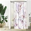 Uiiooazy Tenda Doccia Antimuffa, Tenda Doccia Piccola 90x180cm Lavanda Eucalipto Foglie Rosa Viola Fiori Tende da Bagno Tessuto Lavabile Impermeabile Poliestere Tende per Vasca da Bagno con 6 Anelli