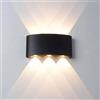 Voltix Applique da Parete LED 6W, Lampada da Parete per Interni ed Esterni, Luce Calda, Design Moderno in Alluminio, Lampada da Muro Impermeabile, Facile da Installare (Luce Calda 3000K, Nero)