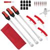 Dinhauyon 27 Pezzi Kit Leve Cucchiaio Smontagomme, Attrezzi Smontapneumatici con 7 Nucleo Della Valvola e 3 Cerchioni Protezione, Leva Pneumatico in Acciaio per Moto, Bici, Auto Elettriche, Scooter, Trattore