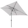 Doppler Ombrellone per il giardino Jack 300x200cm in grigio chiaro I Ombrellone rettangolare per balcone e terrazza I Parasole da balcone grande I Ombrellone a manovella e inclinabile