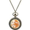 JewelryWe Orologio da taschino con catena, stile vintage, da uomo e da donna, Motivo drago, Antico