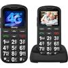 USHINING 4G Telefono Cellulare per Anziani, Facile da Usare Cellulare per Anziani con Tasti Grandi, Volume Alto, Funzione SOS, USB C, Base di Ricarica, Chiamata Rapida, Torcia, Sveglia, 1000mAh Batteria, Nero