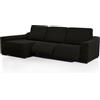 FAVERTI Fodera per chaise longue, braccio lungo sinistro (vista frontale) a due piedi | modello Novele, copripiumino super regolabile, nero, protezione di qualità, tessuto jacquard al tatto in cotone