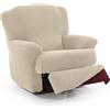 FAVERTI® Fodera Super Elastica Poltrona Relax da 70 a 90 cm | Modello NOVELE | Beige | Copripoltrona reclinabile piedi separati | Protezione di qualità in tessuto jacquard al tatto di cotone