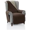 FAVERTI® Copripoltrona imbottita 1 posto - 55 cm (seduta) | Modello Requena, marrone beige reversibile | protezione compatibile con poltrone relax e paraorecchie | tela lavabile, prodotto in Spagna