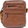 COVERI COLLECTION Borsello Tracolla Regolabile In Ecopelle Verticale Multitasca Grande Capiente Borsa Vintage a Spalla Porta Tablet Zip Art. 2301 Dimensioni 25 X 21 X 7 (MARRONE)