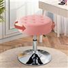 Ckaff Sgabello da Trucco, Sgabello Rotondo Girevole Regolabile in Altezza, Sgabello Basso da Bar Sgabello Toeletta Trucco, Sedia da Cucina in Velluto per Camera da Letto Soggiorno Salone, Rosa