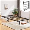 FetiNes Letto pieghevole 90 x 190 cm, letto singolo in metallo per gli ospiti, letto da viaggio pieghevole con 4 ruote, risparmio di spazio
