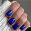 Boloshine Press on Nails Corto, 24 Pezzi Tinta Unita Unghie Finte, Copertura Completa Unghie Artificiali Quadrate, Manicure Francese per Donne e Ragazze Nail Art Fai da Te, Il Mare Profondo Blu