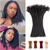 LLZBEAUTYHair Extension di capelli umani per trecce con dreadlock, 0,8 cm, stile afro, kinkyhair, per intrecciare extension di capelli neri, 1B, 0,6 cm, 20,3 cm (confezione da 10)
