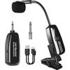 Bamberg Microfono Wireless per Sassofono, Trasmettitore e Ricevitore 2.4G per Strumenti A Fiato, Portata 164 Piedi, Plug & Play