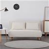 EVERGREENWEB MATERASSI & BEDS EVERGREENWEB Divano Letto Trasformabile in Letto Matrimoniale 140x190 con Materasso e Coppia Cuscini Imbottiti, Divanetto Clic Clac con Schienale Regolabile 2 Posti con Gambe in Legno, Bianco | VELVET
