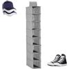 OCEANO Organizer da appendere Portaoggetti Armadio Mensole Armadietto spogliatoio Portatutto Pieghevole Salvaspazio Scaffale Cappello Calze Scarpe Intimo Asciugamani Accessori (Grigio, Portascarpe, 8)