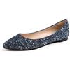 Feversole Ballerina in Paillettes Luccicanti Colorata con Cuscino in Memory Foam per amaretti da Donna Notte Blu Taglie 38