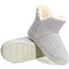 AONEGOLD Pantofole Donna Invernali Ciabatte Uomo Ragazze Maglia Tessuto Pantofola Calde Peluche Stivaletto Scarpe da Interno Antiscivolo(Grigio,Taglia 38-39)