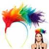 Darryy Copricapo Piume, Copricapo, Cerchietto Anni 20, Perfetto per Carnevale, Natale, mascherate (arcobaleno)