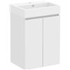 Baikal Mobile da bagno Mini. Mobile montato. 2 porte sospese con lavandino. Armadio da bagno. Lavabo Ceramico. 45 cm Bianco Opaco.