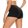 DDOBB Pantaloni corti da ciclismo da donna, sotto il vestito, a vita alta, per lo sport, per la pancia, per la palestra,, Nero , XS
