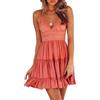 TBSCWYF Vestiti Donna Scollo a V con Tasca Chiffon Copricostume Spiaggia da Mare Bikini Cover Up Tunica Costume da Bagno Estate Abito da Spiaggia Interi Beachwear Beach Dress Copricostume Vestito Stampato