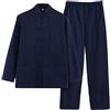 G-LIKE Tuta da uomo per arti marziali tradizionali cinesi Kung Fu Tai Chi Classic Tangzhuang manica lunga camicia pantaloni allenamento uniforme tuta, Marina Militare, XXL