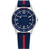 Tommy Hilfiger Orologio con Movimento al Quarzo a Tre Lancette per i Giovani con Cinturino in Silicone Blu Navy - 1720036, Navy Blue and Red
