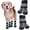 LQTSLFM Calzini Antiscivolo Cane, 2 Paia Calzini per Cani Regolabile, Calzini Cane Ferite, Flessibile Calze Cani Antiscivolo per Uso Interno ed Esterno (Grigio-M)
