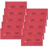 Nezyo Blocchetti Numerati da 1 a 1000 Blocchi con Numeri Doppi Blocchi Numerici per Gettoni Guardaroba per Guardaroba Eventi Festa, 10 x 5 cm(Rosso)