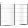PawHut set di 2 pannelli di recinzione per cani per recinti esterni, 80 x 100 cm in acciaio, per cani di piccola e grande taglia Nero