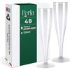 Perla Italia Perla, 48 Flute da Champagne Eleganti in Plastica, 120ml, Trasparenti, Resistenti e Riutilizzabili, Bicchieri da Brindisi per Feste, Compleanni, Matrimoni, Natale, Capodanno