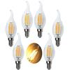 ZYUJIA 6 Confezioni Lampadine a Candela LED E14 6W(Equivalente a 60W) Lampadina a Filamento LED C35 Non Dimmerabile 600LM,Lampada a Candelabro a Risparmio Energetico Vintage Bianco Caldo 2700K