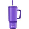 CCN Borraccia con Cannuccia, tazza termica da 1,2 l, mantiene il calore per 10 ore e si raffredda per 34 ore, thermos senza BPA, bicchiere in acciaio inox con cannuccia, impermeabile al 100%, Viola