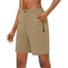 Generic Pantaloncini cargo da donna estivi elastici a vita alta lunghezza al ginocchio pantaloncini da trekking casual larghi palestra allenamento Activewear con tasche, cachi, S