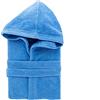 Generico Accappatoio in Spugna 100% Cotone con Cappuccio Uomo/Donna (Azzurro, XXL)
