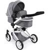 Bayer Chic 2000 - Passeggino per bambole Mika, 2 in 1 per bambini da 4 a 8 anni, jeans grigio