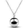 Dankadi Collana Elegante e Pendente Sonaglio Tondo in Argento 925, Catena Liscia Chiama Angeli Lunghezza 45-50-55-60-65CM Gioiello Musicale da Regalo per Donna, 24 inch, Argento sterling