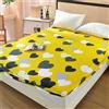 Odot Set Lenzuolo e Federa, Stile Semplice Lenzuolo Coprimaterasso con Angoli profondità Lenzuola sotto Microfibra per Bambino Adulto, Singolo Matrimoniale (180x200x30cm,Cuore d'Amore Giallo)