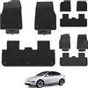 3W Tappetini per Tesla Model Y 2025-2026 Juniper, Design 2-in-1 con Moquette per Premium/Performance, Thorex™ su Misura, Impermeabili e Antiscivolo