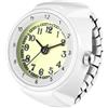 Oidea Orologio ad anello per uomo e donna: cinturino elastico in acciaio inox, quadrante semplice, orologio al quarzo, bianco