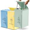 Norggo Borse per raccolta differenziata 40L - Set 3 buste raccolta differenziata per plastica, carta e vetro - Sacchi differenziata colorati con maniglia - Sacchetti e borse differenziata per casa