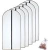 HomeClean Borsa Porta Abiti Borsa Lunga Trasparente Sacchetti per Indumenti Antipolvere e antitarm (60cmx 120cm + Cedar Balls, Black)